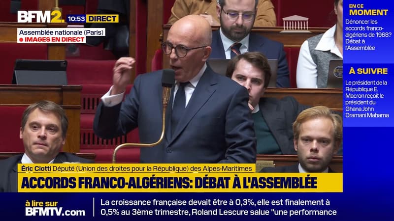 "L'AlgÃ©rie est un pays qui menace notre sÃ©curitÃ©", affirme Ã‰ric Ciotti Ã ...