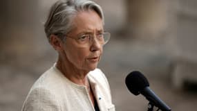 Image d'illustration La Première ministre Elisabeth Borne prend la parole après avoir reçu les représentants des groupes politiques à Matignon, à Paris le 3 juillet 2023 