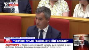 Gérald Darmanin: "D'après les équipes de la FFF et du Stade de France, entre 57 et 70% des billets selon les entrées étaient faux"