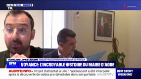 "Je suis choqué et consterné": Aurélien Lopez-Liguori (RN) réagit à la mise en examen du maire d'Agde pour "prises illégales d'intérêts et corruption", après avoir été piégé par une voyante