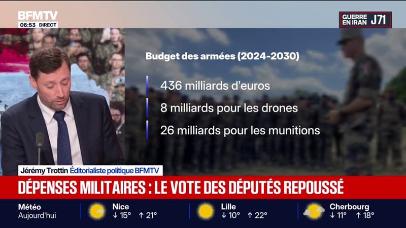 Le vote de la loi de programmation militaire à l'Assemblée nationale repoussé