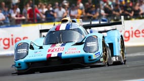 La voiture de Romain Dumas (Glickenhaus) lors des 24H du Mans en juin 2023