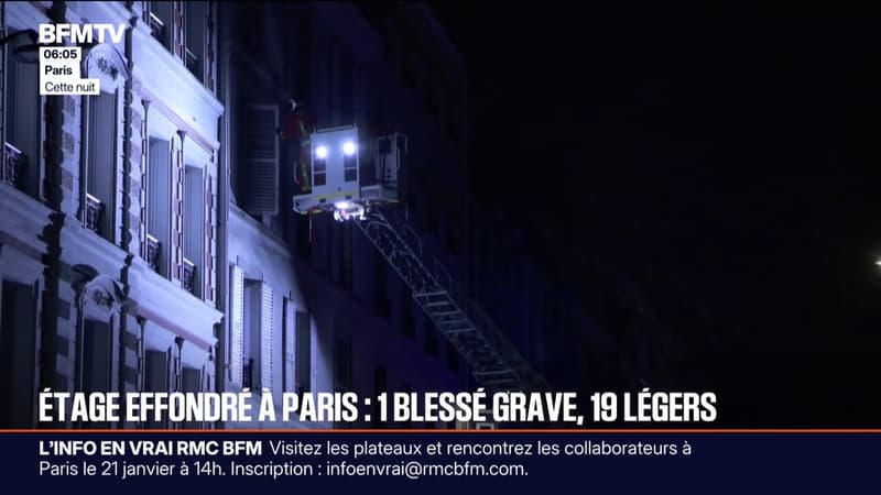 Paris: un étage d'immeuble s'effondre dans le 11e arrondissement faisant vingt blessés dont un grave