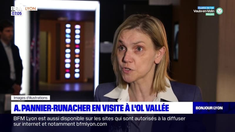 Métropole de Lyon: la ministre de la Transition écologique Agnès Pannier-Runacher en visite à l'OL Vallée