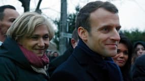 Valérie Pécresse et Emmanuel Macron à Villeneuve-Saint-Georges. 