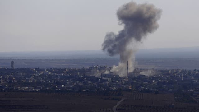 Bombardements sur le village syrien de Jubata al-Khashab en 2014