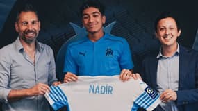 Nadir avec le maillot de l'OM