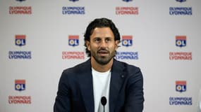 Fabio Grosso, lors de sa première conférence de presse d'entraîneur à Lyon, le 18 septembre 2023