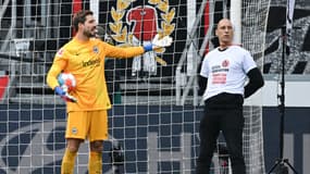 Kevin Trapp lors de Francfort-Fribourg, le 10 avril 2022.