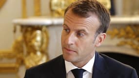 Le président français Emmanuel Macron lors d'un conseil des ministres, le 3 août 2018 à l'Elysée à Paris. 