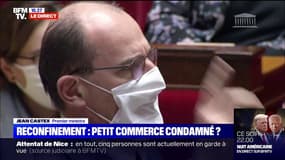 Interrogé sur la fermeture des "petits commerces" lors du reconfinement, Jean Castex s'emporte à l'Assemblée nationale