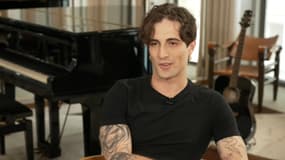 Le chanteur italien Damiano David, sur BFMTV le 26 mai 2025