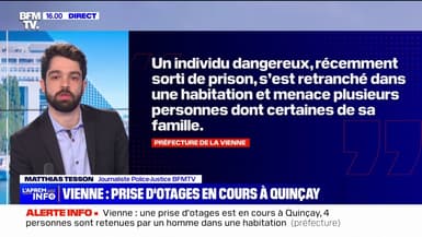 Le preneur d'otages à Quinçay est un "individu dangereux, récemment sorti de prison", selon la préfecture de la Vienne