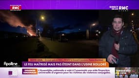 Le feu maîtrisé mais pas éteint dans l'usine Bolloré 