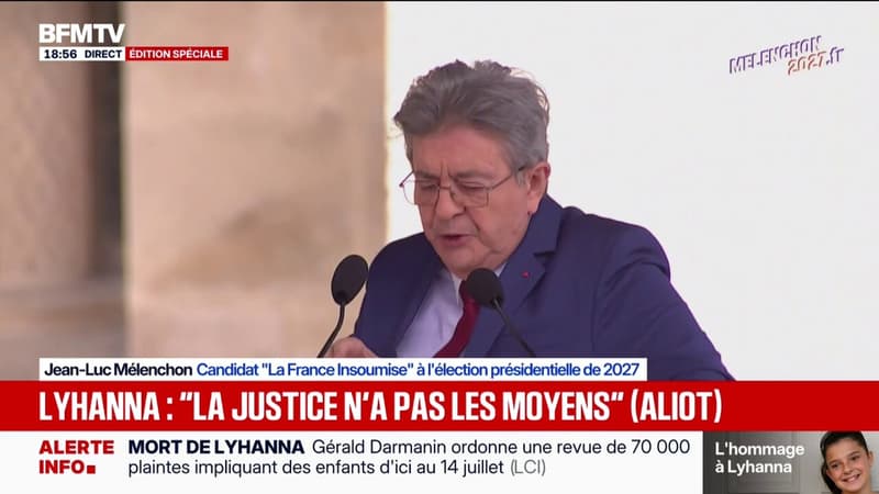 Jean-Luc Mélenchon, candidat LFI à l'élection présidentielle de 2027, dénonce "le suprémacisme porté par le RN" en France