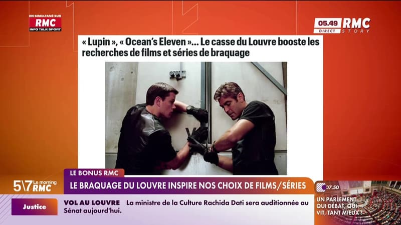 Le bonus RMC : Le braquage du Louvre inspire nos choix de films/séries - 28/10