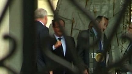 François Hollande et Jean-Marc Ayrault sur le perron de l'Elysée, ce mardi