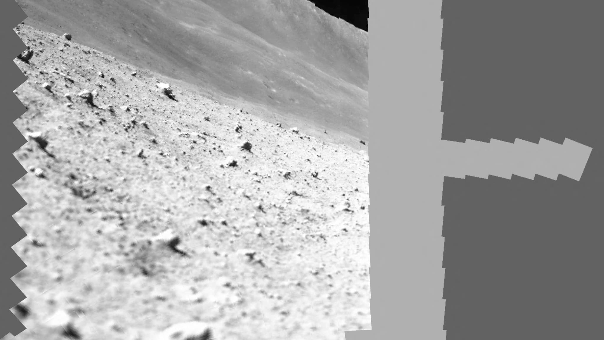 Cette photo diffusée le 25 janvier 2024 par l'Agence japonaise d'exploration aérospatiale (JAXA) montre une mosaïque de 257 images monochromes du balayage de la surface lunaire.