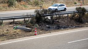 Le lieu de l'accident en Espagne où le footballeur portugais Diogo Jota et son frère André Silva ont trouvé la mort le jeudi 3 juillet 2025
