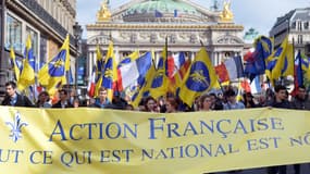 Des militants de l'Action française, le 12 mai 2013 à Paris. 