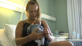 Capture d'écran BFMTV. Alexandra est la maman d'un bébé né dimanche, en pleine canicule. Juillet 2025.