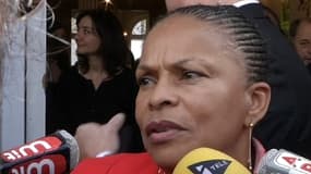 La ministre de la Justice Christiane Taubira interrogée à Bordeaux le 7 février 2014 sur la libération d'un meurtrier présumé à cause d'un problème de fax.