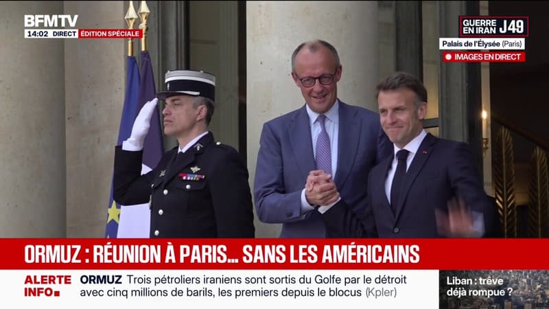 Réunion à l'Élysée sur Ormuz: le chancelier allemand accueilli par Emmanuel Macron
