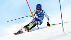 Mickaela Shiffrin lors du slalom des Mondiaux de Saalbach, le 15 février 2025.