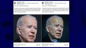Donald Trump a partagé différents clichés de son concurrent Joe Biden sur Facebook, qui s'inscrivent dans sa campagne de discréditation.