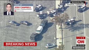 Le véhicule présumé du suspect à Torrance en Californie. 