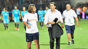 Frédéric Bompard et Rudi Garcia le 19/08/2018 lors de Nîmes-OM