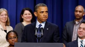 Le président américain Barack Obama a déclaré lundi que l'accord sur le "mur budgétaire" était en vue mais n'avait pas encore été conclu dans l'immédiat. /Phoot prise le 31 décembre 2012/REUTERS/Larry Downing
