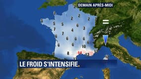 Les températures lundi après-midi