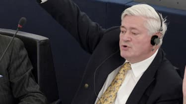 Bruno Gollnisch lors d'une séance de vote au Parlement européen, le 19 mai 2015. (Photo d'illustration)