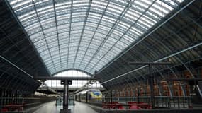 La Gare internationale St Pancras à Londres, point d'arrivée et de départ de l'Eurostar, totalement vide le 20 décembre 2020