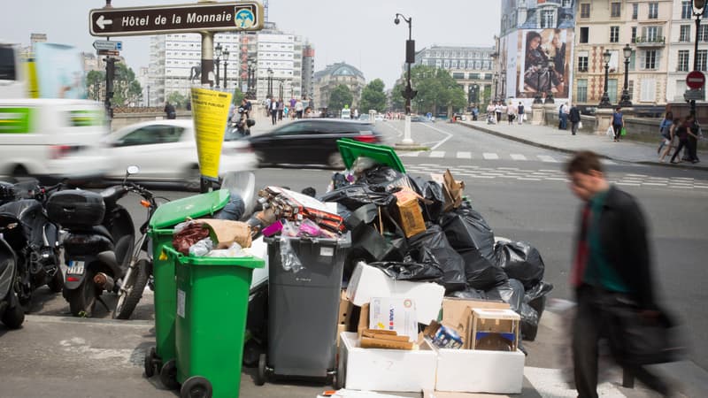 Poubelles encombrant les rues de Paris, le 8 juin.