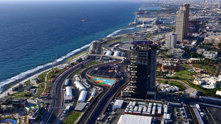 Vue aérienne du circuit de la Corniche de Jeddah où s'est déroulé le GP d'Arabie saoudite, le 25 mars 2022 