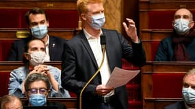 Adrien Quatennens (LFI) à l'Assemblée, le 6 avril 2021.