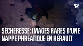 Sécheresse: des images rares d'une nappe phréatique de la grotte de Clamouse en Hérault 