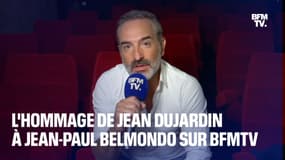 "On perd un guide": l'hommage de Jean Dujardin à Jean-Paul Belmondo sur BFMTV