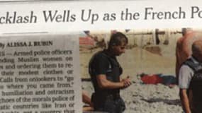 L'article sur le burkini est à la une du New York Times jeudi 25 août.