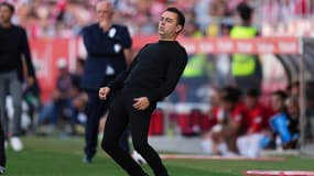 Xavi lors de Gérone-Barcelone (4-2, Liga), le 4 mai 2024