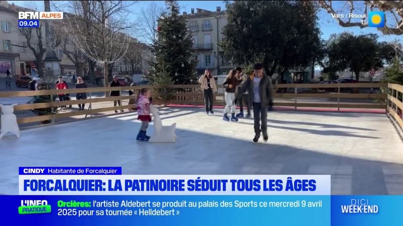 Forcalquier: la patinoire séduit tous les âges