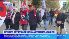 Toulon: entre 100 et 300 manifestants dans les rues pour une revalorisation des retraites