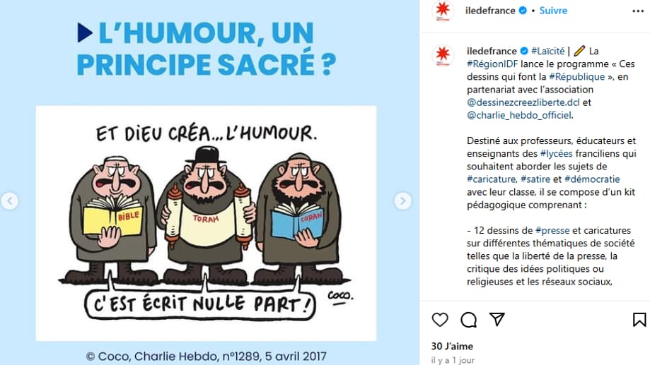 Dessin de Coco sur l'humour dans Charlie Hebdo, 2017.