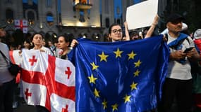 Manifestation pro-européenne à Tbilissi, le 2 mai 2024