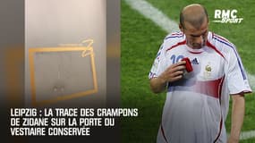 Leipzig : La trace des crampons de Zidane sur la porte du vestiaire conservée