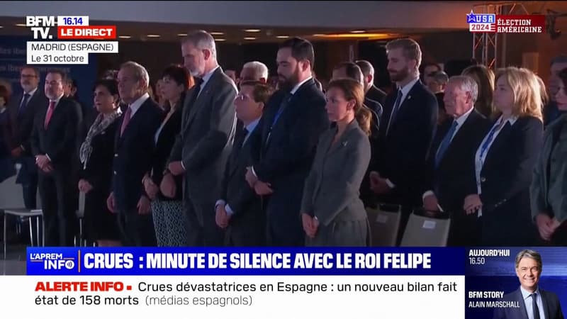 Crues en Espagne: le roi Felipe VI a observé une minute de silence en hommage aux victimes