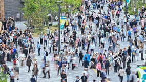 La foule à Osaka, le 21 mai 2025.