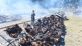 Un total de 16.500 kilos de viande de boeuf grillé à Rodo, situé à 120 kilomètres de Montevideo. 